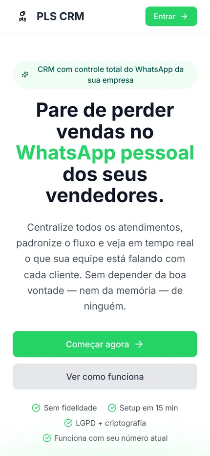 PLS CRM no celular