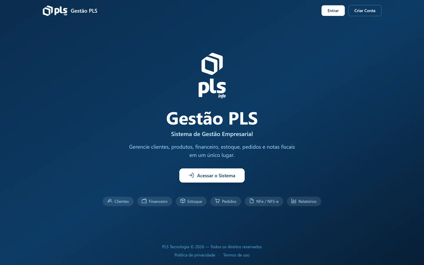 Tela do Gestão PLS