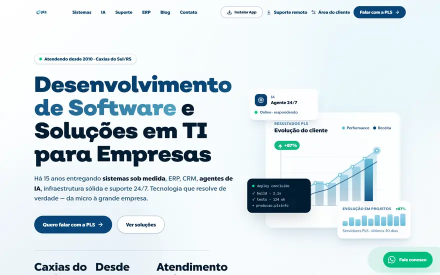 Tela do projeto PLS Tecnologia