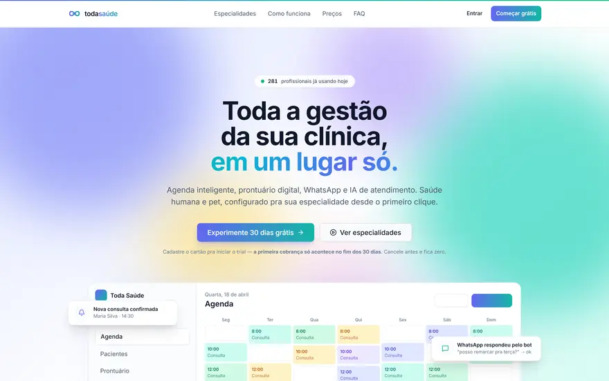 Tela do Toda Saúde
