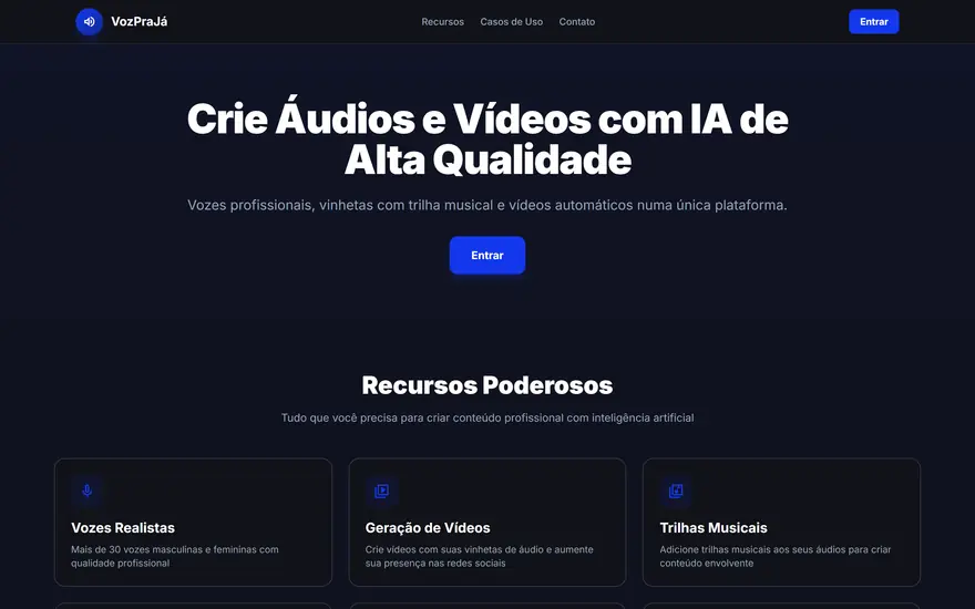 Tela do projeto VozPraJá